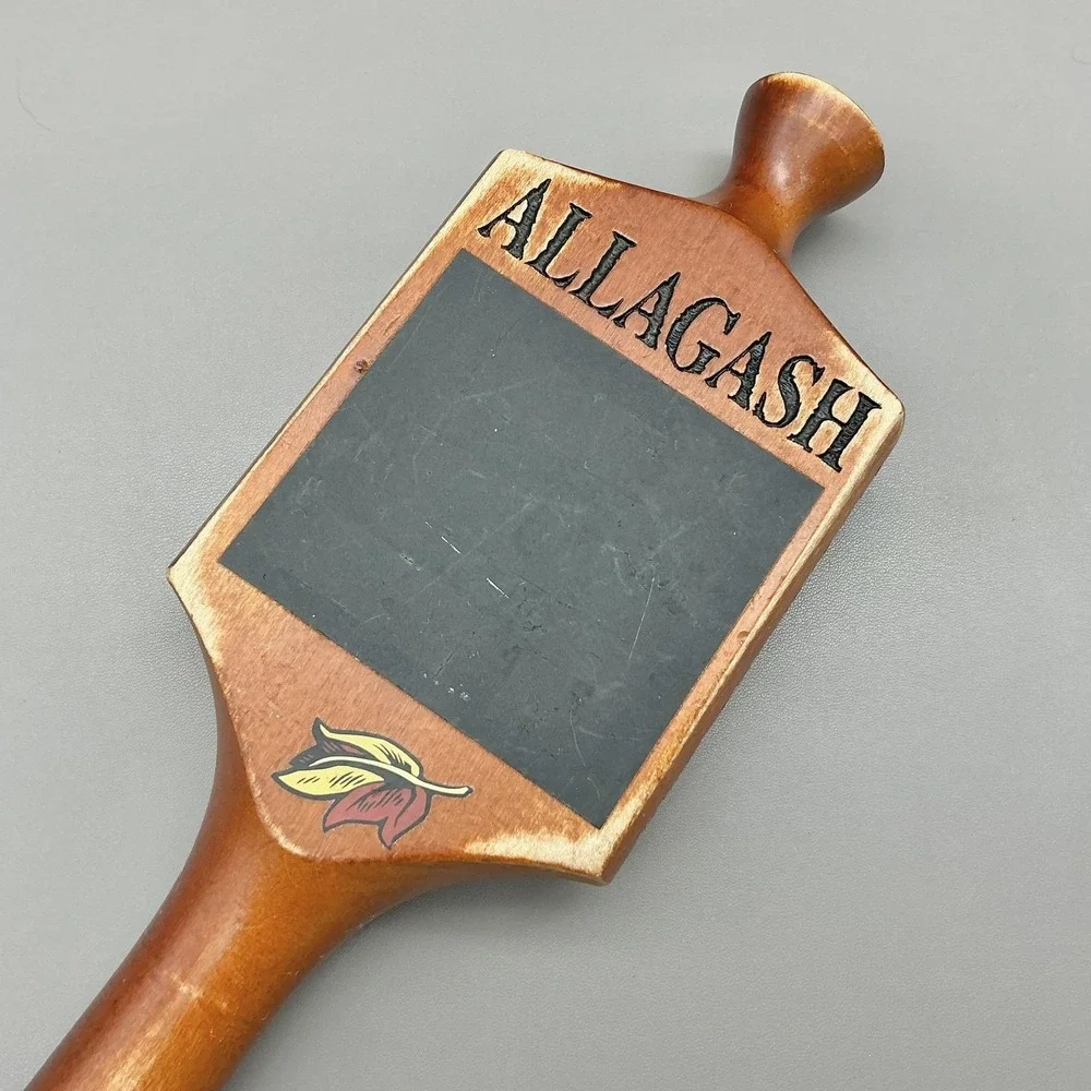 Allagash Beer Tap Handle Wood Chalkboard Bar Tap Pull Brown Brewery Decor